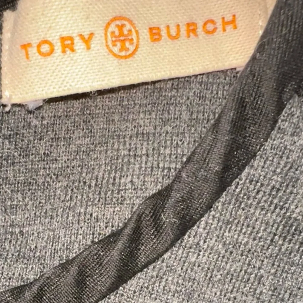 Tory Burch Grey Wool Sheath Dress with Black Trim Size Small